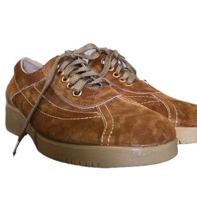 Vintage 90s Aspen Mens Suede Shoes Size 10.5 Brown Hiking Chukkas Made In Poland