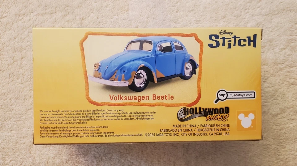 Jada Toys VOLKSWAGEN BEETLE, Azul, Stitch, Lilo, Disney, Hawaii, 1/32 Die-cast Foto 4 de 4