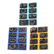 24pcs Metal Montessori Puzzle Wire IQ Mind Brain Teaser Children Adults Toys