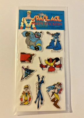 NEW Don Bluth Space Ace 1983 Puffy Stickers Laramie Corp Magicom Official
