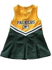 Green Bay Packers Cheerleader Dress Toddler Girls NFL Team Apparel Size 12M