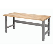 Adjustable Height Workbench Maple Butcher Block Square Edge 72"W x 30"D x 29-5/8
