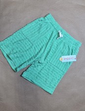 Cat and Jack Shorts Girls M /8 Green Pull On Terrycloth Stripes Drawstrings