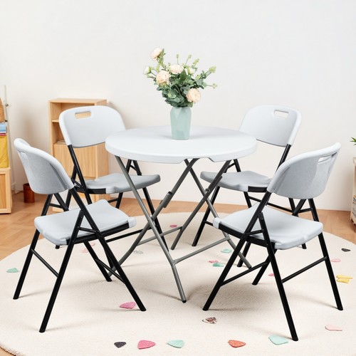 4-Pack Folding Chairs Set - Heavy Duty Patio Party Event Wedding Garden White - Picture 6 of 24