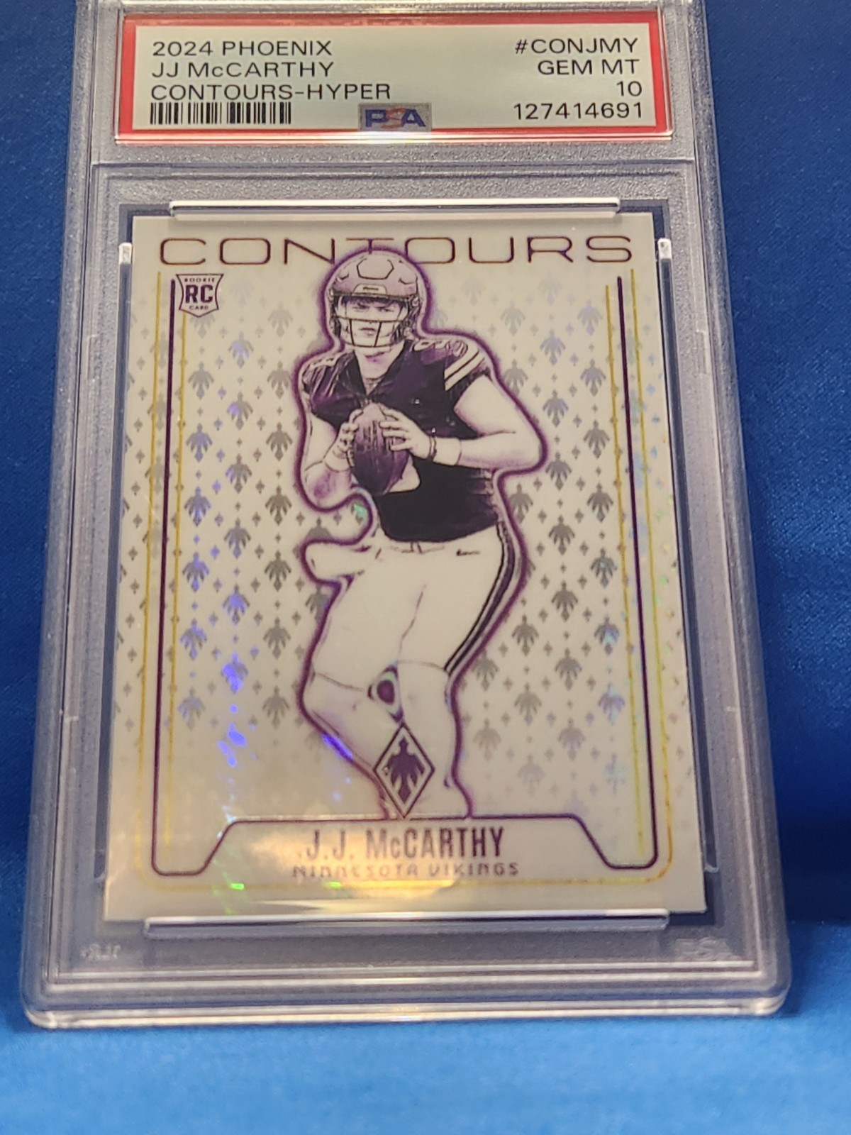 2024 PANINI PHOENIX CONTOURS HYPER #CONJMY JJ MCCARTHY ROOKIE RC PSA 10