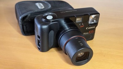 Canon Prima Zoom 105 mit  Orginaltasche,analoge Kleinbildkamera,  Funktioniert