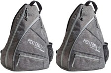 Franklin Sports Pickleball Sling Backpack Gear Bag Gray - Holds 6 Paddles
