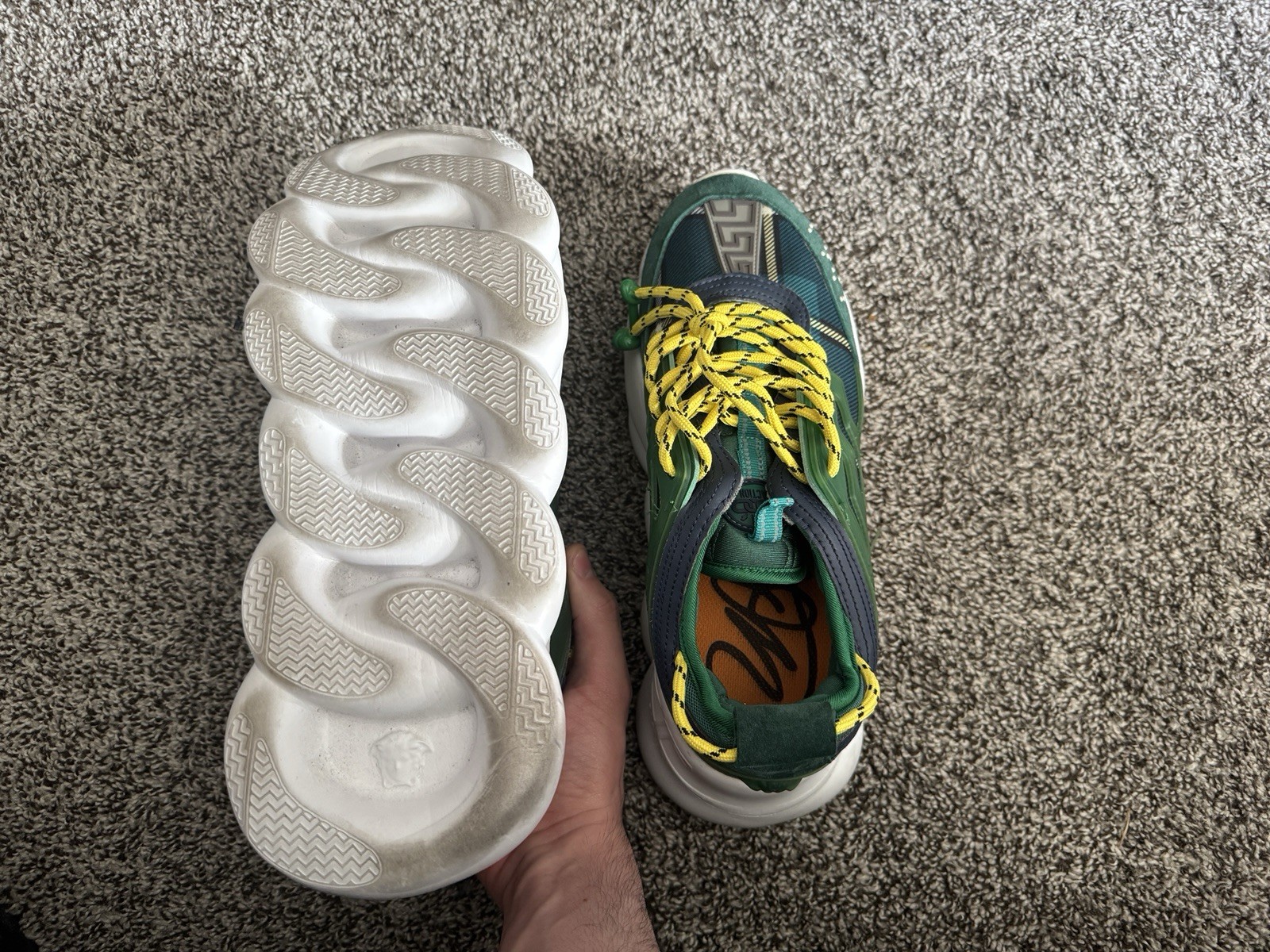 Versace Chain Reaction Sneakers Green/Multi Italian Size 45 (US 11.5) thumbnail 7