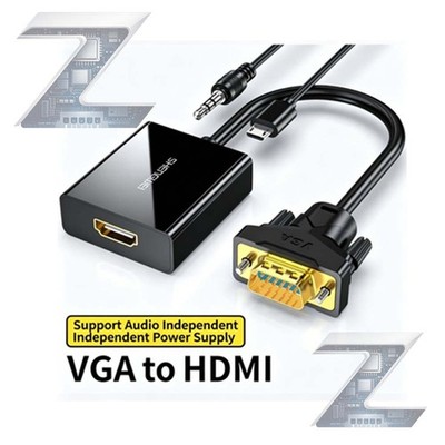 VGA to HDMI Adapter 1080P HD Converter with Audio Cable for PC Laptop TV