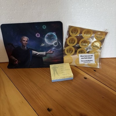 Cosmere Hoid Fan Bundle Mouse Pad Sticky Notes &  Hoid Was Here  Sticker Sheet