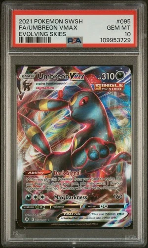 2021 POKEMON SWORD & SHIELD EVOLVING SKIES #095 FULL ART/UMBREON VMAX PSA 10