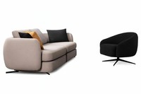 LuxuriöSes Wohnzimmer Polster-Set Designer 4-Sitzer Stoffsessel
