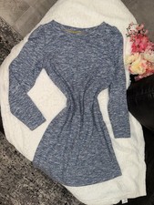 Talbots Heathered Blue Long Sleeve Dress Size Medium