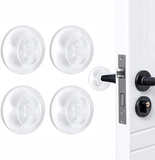 Door Stopper Wall Protector, Adhesive Bumper Reusable Clear-4 Pcs 