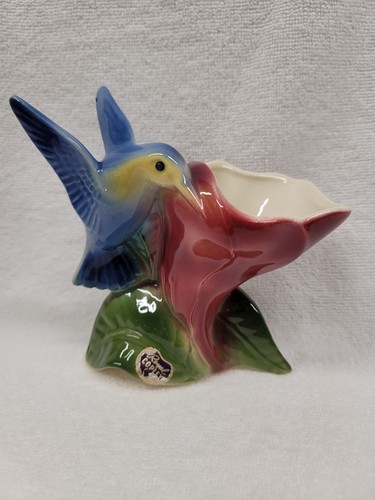 5 1/4" HUMMINGBIRD ON FLOWER PLANTER BY ROYAL COPLEY, ROYAL WINDSOR, SPAULDING