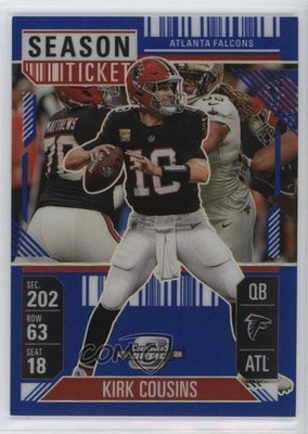 2024 Panini Contenders Optic Season Ticket Blue Prizm 40/99 Kirk Cousins #3 1ip7