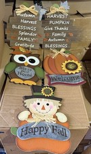 Fall Harvest Decorations Hanging Sign Autumn Wooden Decor