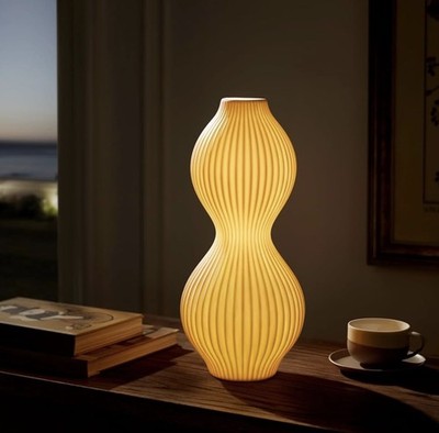 RONDURE 15.8'' Modern Ceramic Table Lamp, Fully Dimmable Modern Bedside Lamps 