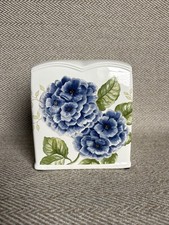 LENOX Blue Floral Garden by Louise Le Luyer Tissue Box Holder Bathroom Ceramic