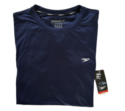 NWT Speedo Turbodri UPF 50+ Protection T shirt Blue Navy Size XL