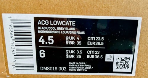 Nike ACG Lowcate Black Hiking Trail Shoes Men's Size UK 4 - Picture 10 of 10