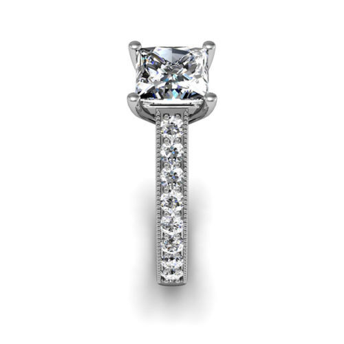 Clara Pucci 14K White Gold Princess Cut CZ Bridal Band - 3.85 Ct Simulated Diamond Ring - View #10