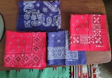 Vintage 40's/50s Bandana's. Set of 4.