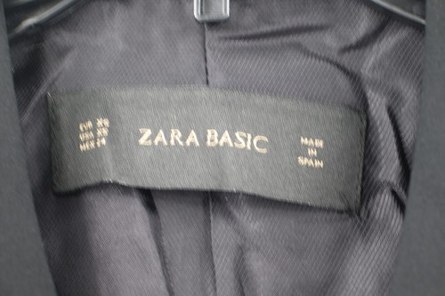NWT ZARA Basic Women's XS Black Collarless Blazer Zip Gold hardware details - Picture 6 of 12