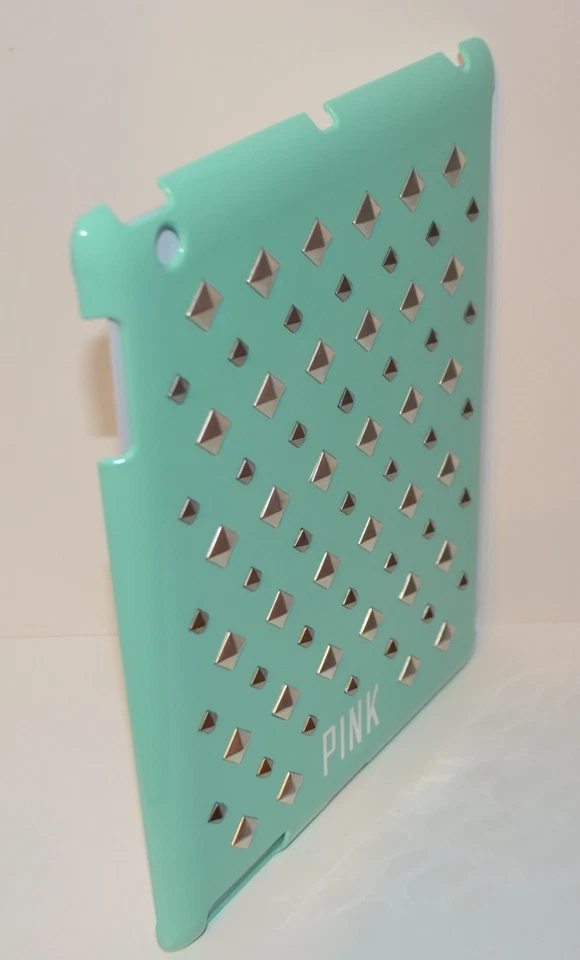 NEW VICTORIAS SECRET PINK MINT GREEN STUDDED IPAD 3 HARD SHELL CASE COVER SLEEVE - Image 3 of 4