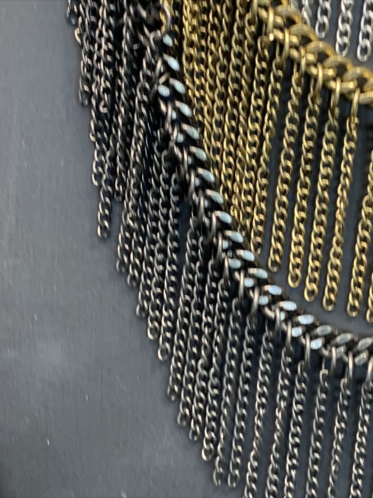 Vintage BoHo Dangle Chain statement necklace silv… - image 5