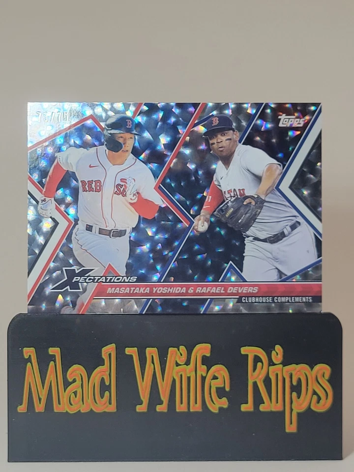 MASATAKA YOSHIDA RAFAEL DEVERS /75 TOPPS XPECTATIONS CRACKLE FOIL RC RED SOX #62 - Image 2 of 4