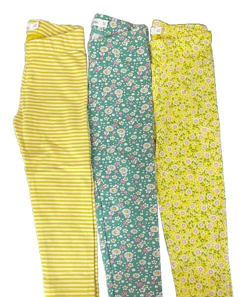 Baby Boden Full Length Everyday Essentia 3 Pack Jersey Leggings-Breton/Ditsy