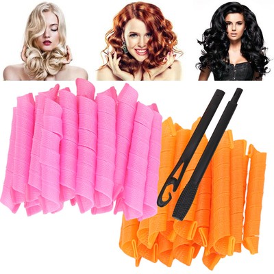 36pcs 55cm Magic Long Hair Curlers Curl Formers Bendy Spiral Rollers Tool Hook Ebay