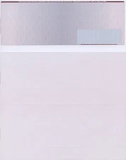 1000 Blank Check Stock Paper - Check on Top - burgu/blue Cubed - "High Security 