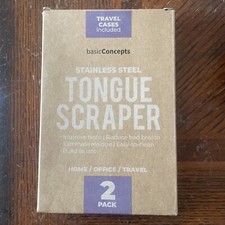 Tongue Scraper Stainless Steel Metal Tongue Bad Breath Cleaners with Travel Case