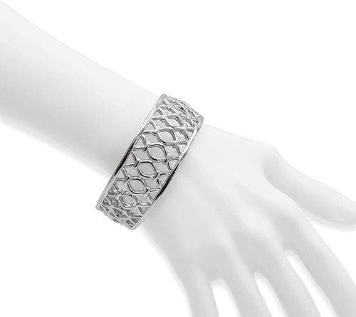 NWOT ARIVA LIVING IN FINE JEWELRY High Polish Sterling Silver Hinged Cuff
