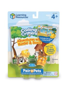 Learning Resources Coding Critters Pair-A-Pets Dogs Hunter & Scout - 5 Pieces.