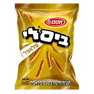 3 packs of Bissli Osem, Israeli Crunchy Wheat Snack Falafel Flavored kosher 70gr