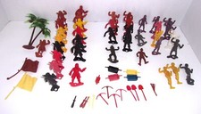 Vintage Lot 56 MPC Plastic PIRATES  NATIVES w/Flags Shovels Chests Picks  More