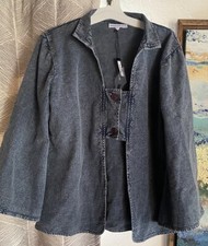 Crosstree Lane Women's Jacket Slit Bell Sleeve Boho Denim Coat Sz Large New
