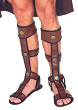Renaissance Gladiator Adult Leather Look Sandals With Straps Forum Novelties