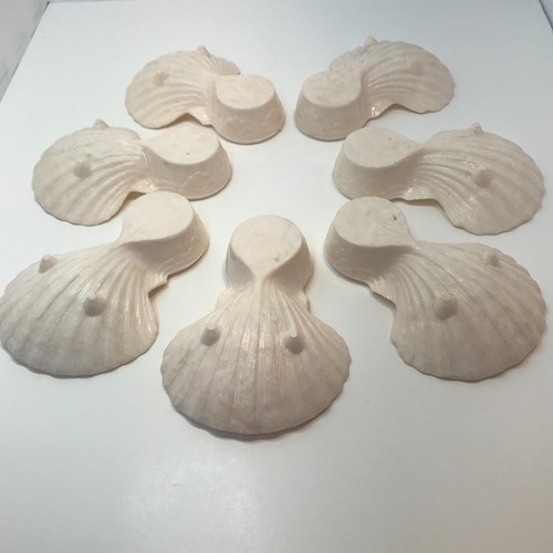 Karoff Pink Clam Oyster Shell Seafood/Shrimp Cocktail Serving Trays MCM Set of 7 - 第 5/15 張圖片