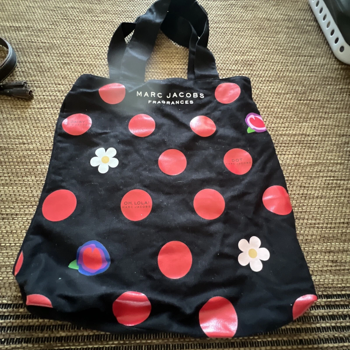 Marc Jacobs Women s Large Tote Bag Black Red DOT 17 X 16