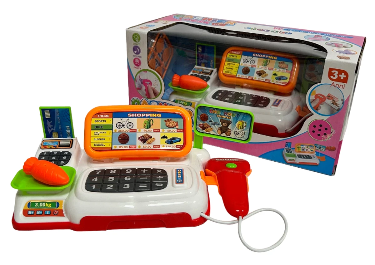 Registratore di cassa elettronico supermercato per bambini 79cm, Verde