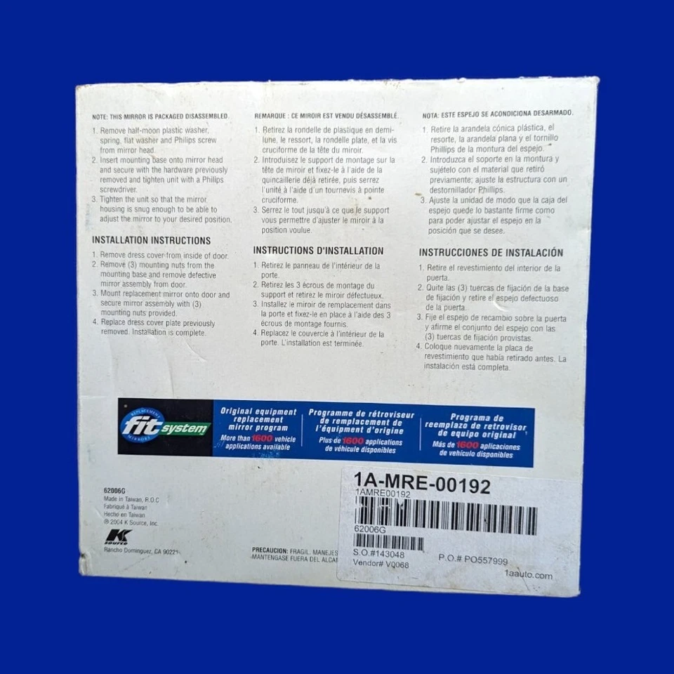 K SOURCE Replacement Mirror 62006G Chevrolet GMC S10 PICKUP SONOMA Truck 1994-99 - Image 2 of 4