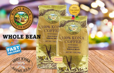       2 FRESH 100 KONA COFFEE Royal Kona Coffee Whole Bean Medium Roast 7oz.