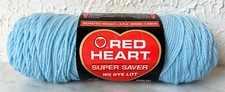 Red Heart Super Saver Worsted Weight Yarn - Partial Skein Color Light Blue 0381