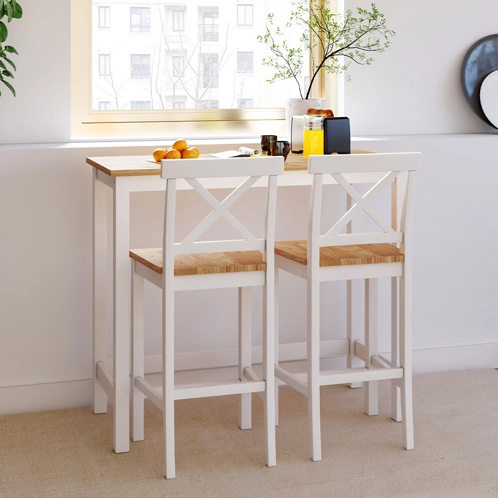 Solid wood space saving bar and stools deals