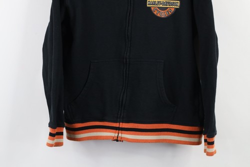 Vtg Y2K Harley Davidson Boys 10/12 Faded Skull Full Zip Hoodie Mask Sweatshirt - Picture 3 of 17