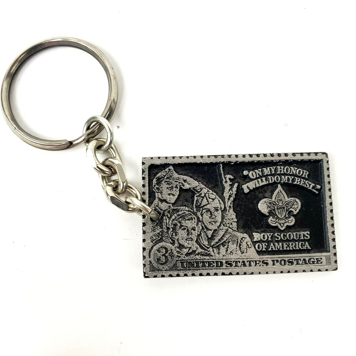 Boy Scout Postage Stamp Metal Key Chain